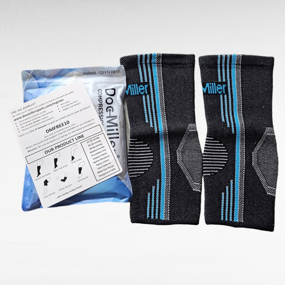 Doc Miller Ankle Compression Sleeves 1 Pair Blue XX Large